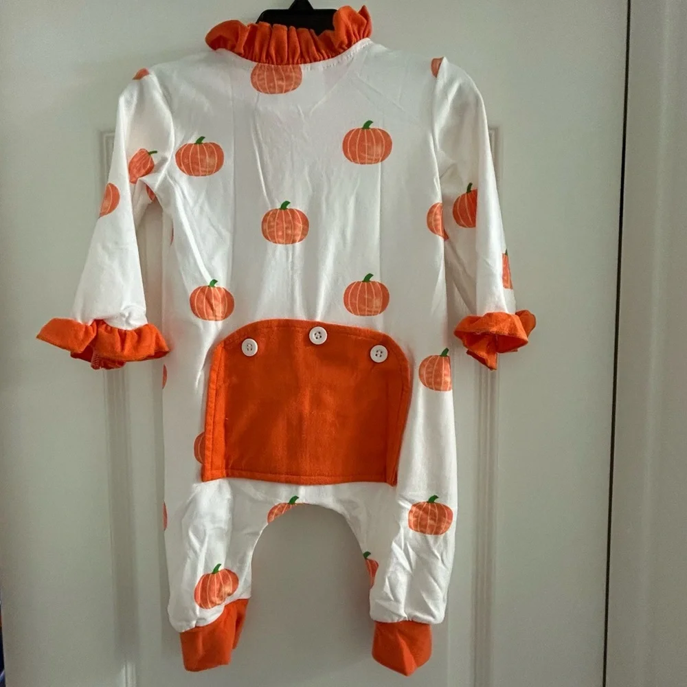Sugar Bee Ruffle Pumpkin Buttflap Pajamas